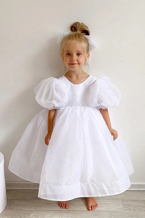 Draped Satin Gown Ball Gown Girl Party Dress Flower Girl Gown