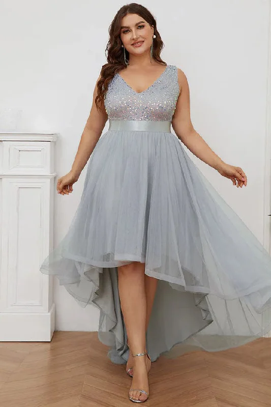 Fit And Flare Dress Ball Gown Knee Length Sequined Dress CS0384