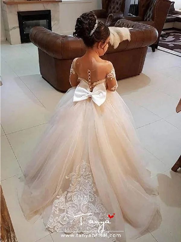 Lace Dress Ball Gown Sweep / Brush Train Wedding / First Communion / Pageant Flower Girl Dresses Lace Dress Ball Gown Sweep / Brush Train Wedding / First Communion / Pageant Flower Girl Dresses