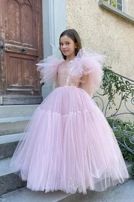 Polka Dot Gown Birthday Party Girls Special Occasion Tulle Dress