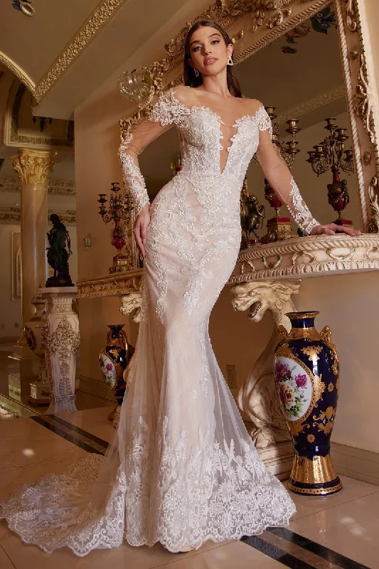 Satin Gown Andrea & Leo CDA1022 Bohemian Long Mermaid Bridal Dress