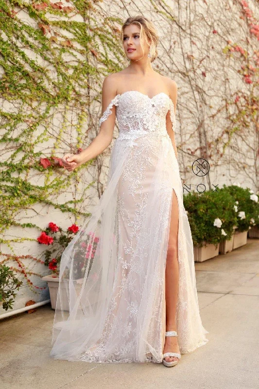 Floral Embroidery Dress Boho Long Wedding Dress