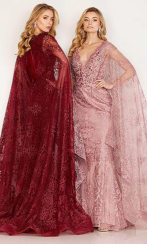 Subtle Shine Dress Cecilia Couture 183 - Embroidered Enchanting Cape Gown