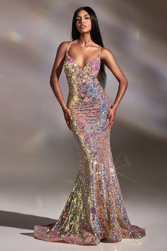 Elegant Evening Dress Cinderella Divine CD880 Fitted Long Sexy Prom Gown