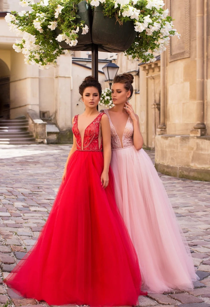 Velvet Dress Classic A-line Evening Dress with Embellished Back