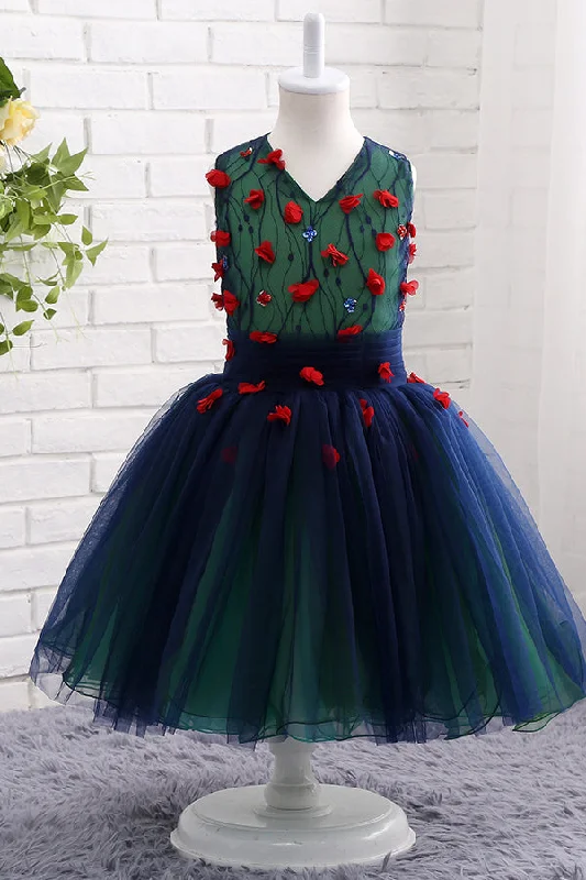 Vintage Gown Cute Tutu Dress,Flower Girl Dress with Appliques