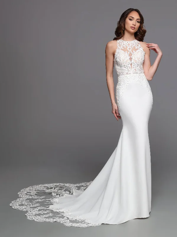 Lace Dress DaVinci Bridal 50734 A-Line Halter High Neck Lace Appliques Sequin Train Wedding Gown Lace Dress DaVinci Bridal 50734 A-Line Halter High Neck Lace Appliques Sequin Train Wedding Gown