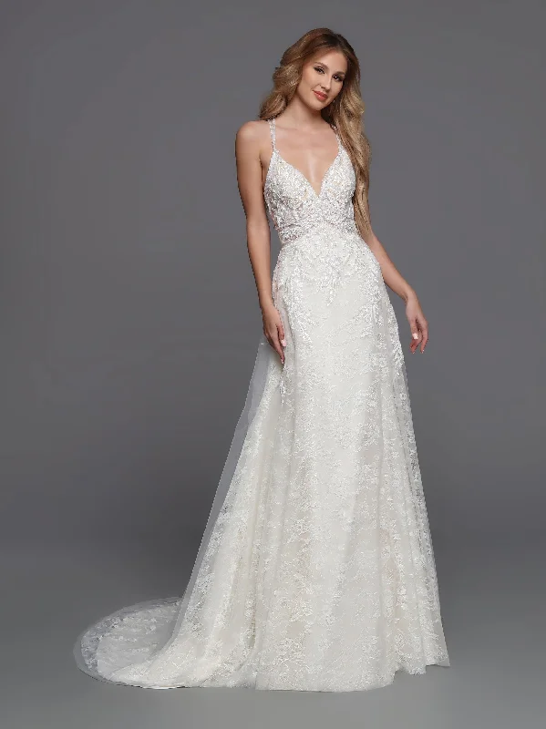 Prom Dress DaVinci Bridal 50736 A-Line V-Neck Keyhole Back Lace Appliques Tulle Train Wedding Gown Prom Dress DaVinci Bridal 50736 A-Line V-Neck Keyhole Back Lace Appliques Tulle Train Wedding Gown