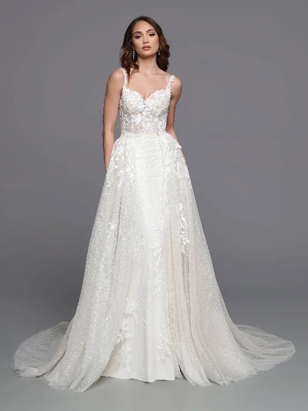 Luxury Dress Davinci Bridal 50738 Long Lace Mermaid Wedding Dress Detachable Overskirt Train Sequin Luxury Dress Davinci Bridal 50738 Long Lace Mermaid Wedding Dress Detachable Overskirt Train Sequin