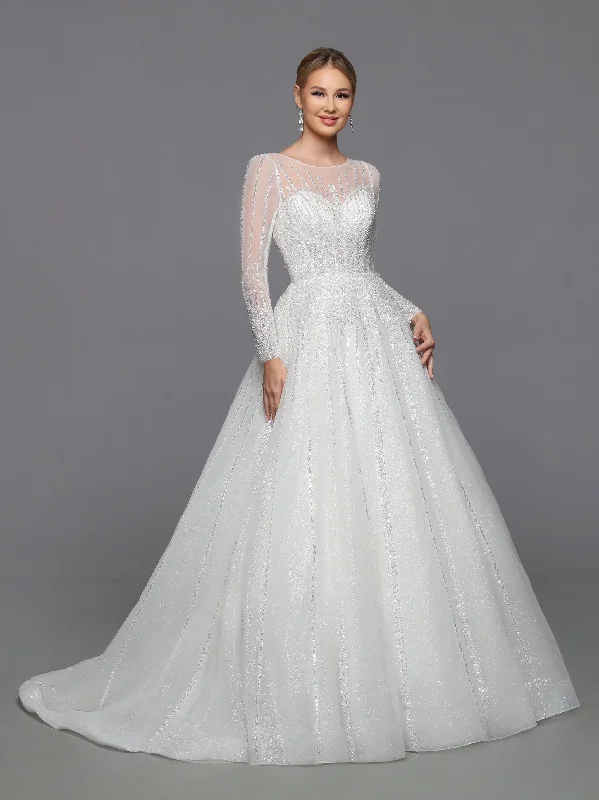 Whimsical Evening Gown DaVinci Bridal 50764 A-Line Ballgown High Neck Long Sleeve Open Back Train Wedding Gown Whimsical Evening Gown DaVinci Bridal 50764 A-Line Ballgown High Neck Long Sleeve Open Back Train Wedding Gown