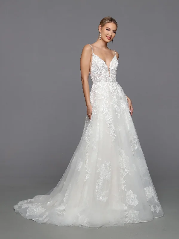 Metallic Formal Dress DaVinci Bridal 50768 A-Line Ballgown Floral Lace Deep V-Neck Open Back Spaghetti Straps Wedding Gown Metallic Formal Dress DaVinci Bridal 50768 A-Line Ballgown Floral Lace Deep V-Neck Open Back Spaghetti Straps Wedding Gown