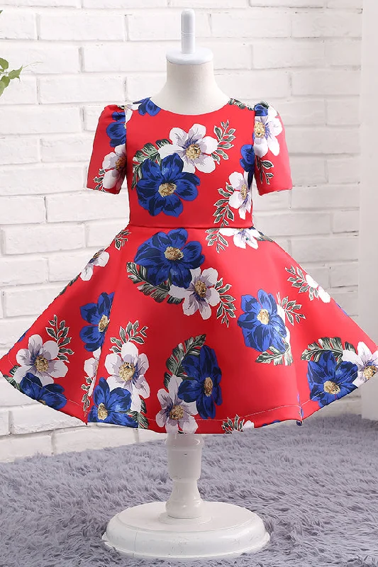 Off-White Gown Floral Short Flower Girl Dress