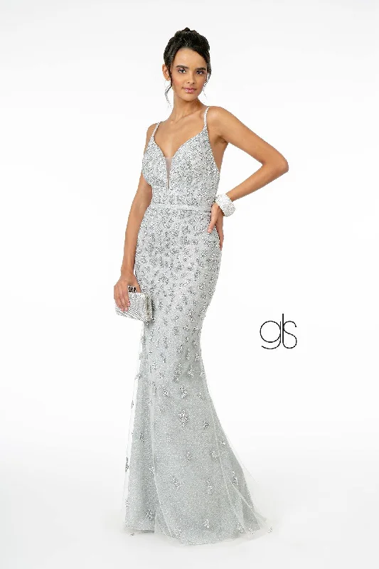Romantic Evening Gown Glitter Mesh Mermaid Long Prom Dress Sale