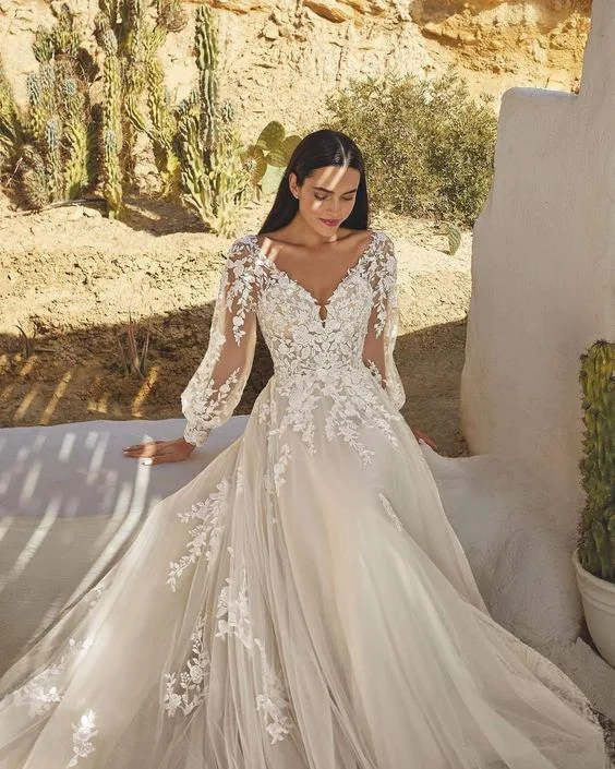 One-Shoulder Gown Gorgeous Princess A Line Wedding Dresses V Neck Bridal Gowns fg4033 One-Shoulder Gown Gorgeous Princess A Line Wedding Dresses V Neck Bridal Gowns fg4033