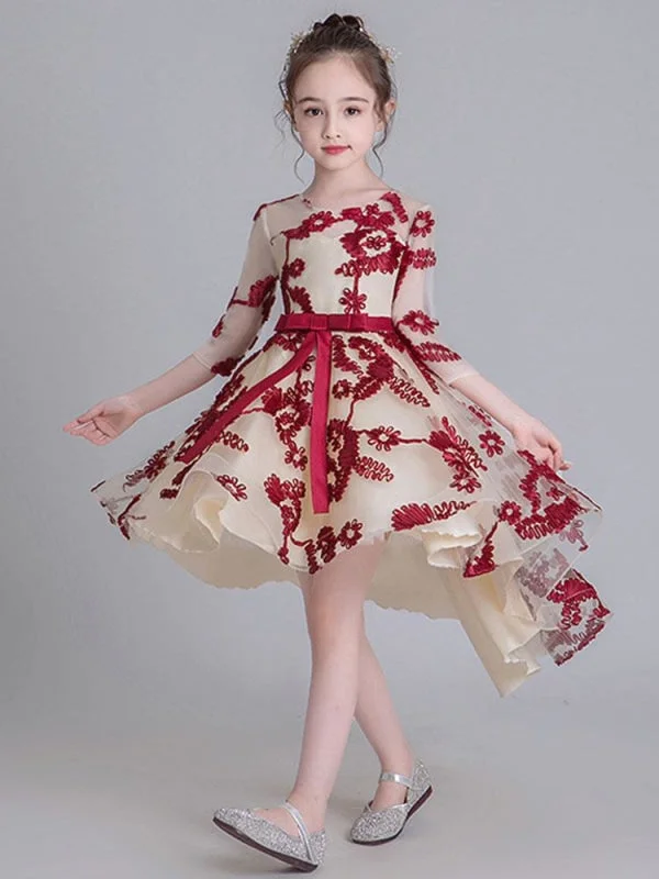 Embellished Maxi Dress Half Sleeves Embroidered Kids Party Dress Flower Girl Dresses Embellished Maxi Dress Half Sleeves Embroidered Kids Party Dress Flower Girl Dresses