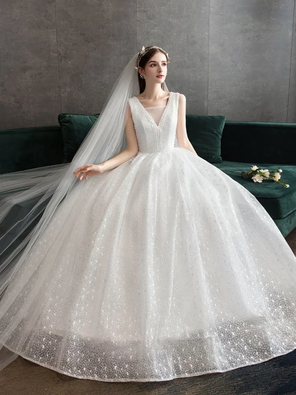 Velvet Dress Ivory Wedding Dress Tulle Beaded V Neck Sleeveless Floor Length Princess Bridal Gown Velvet Dress Ivory Wedding Dress Tulle Beaded V Neck Sleeveless Floor Length Princess Bridal Gown