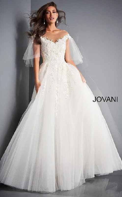 Beaded Dress Jovani 67209 Long A-line Wedding Dress JB