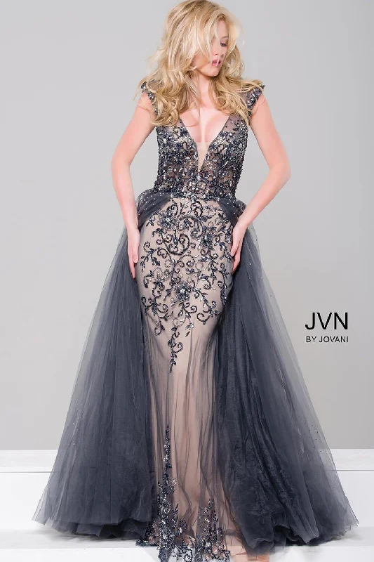 Slit Gown Jovani 46081 Long Embellished Column Prom Dress
