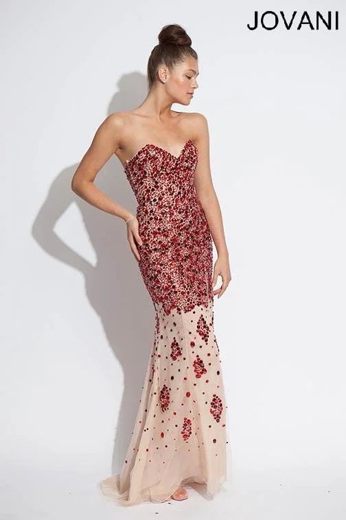 Whimsical Evening Gown Jovani 4247 Prom Long Strapless Formal Evening Gown