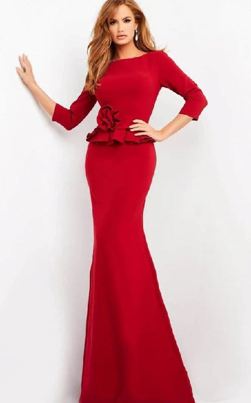 Unique Formal Dress Jovani 05043 Quarter Sleeve Long Formal Dress