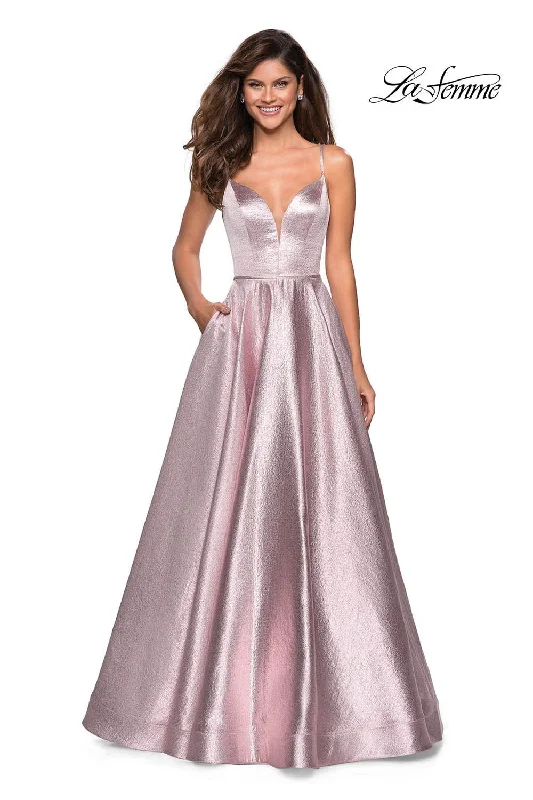 Polka Dot Gown La Femme 27322 Dress