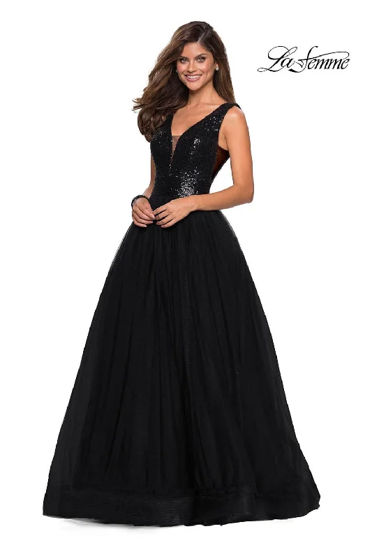 Asymmetrical Gown La Femme 27336 Dress