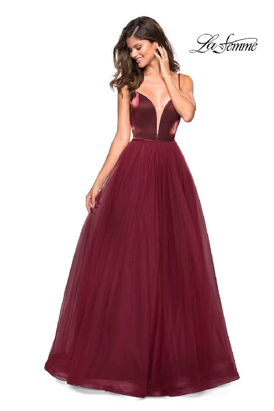 Luxe Satin Dress La Femme 27485 Dress