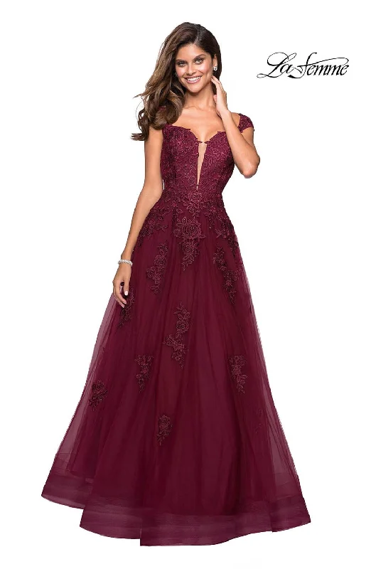 V-Neck Dress La Femme 27503 Dress