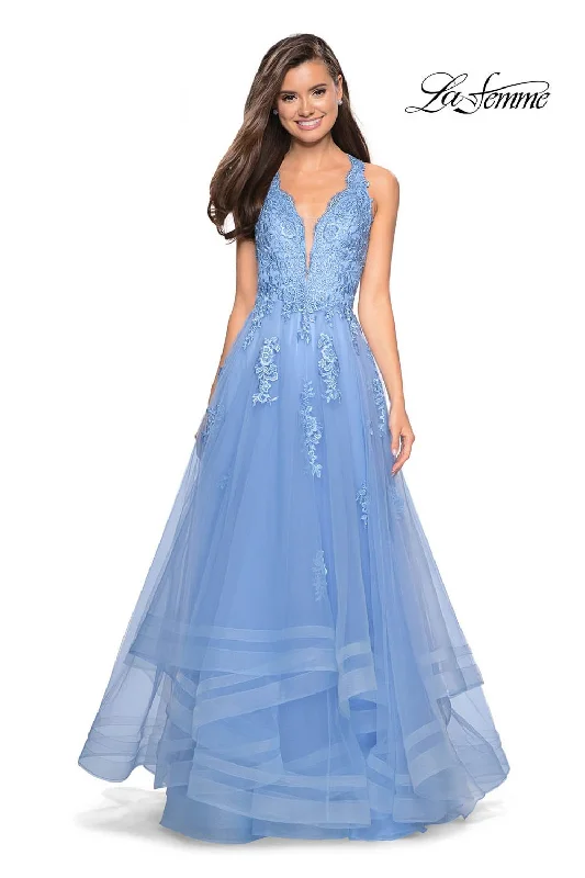 One-Shoulder Gown La Femme 27603 Dress