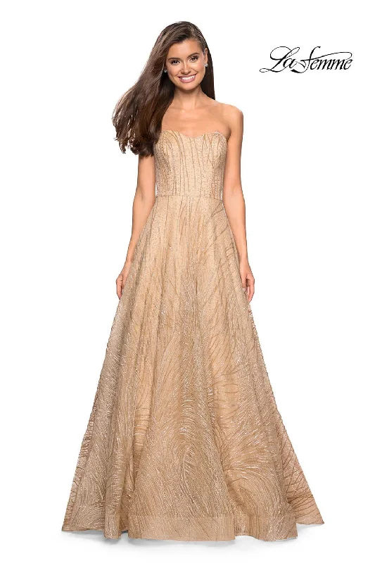 Draped Satin Gown La Femme 27776 Dress