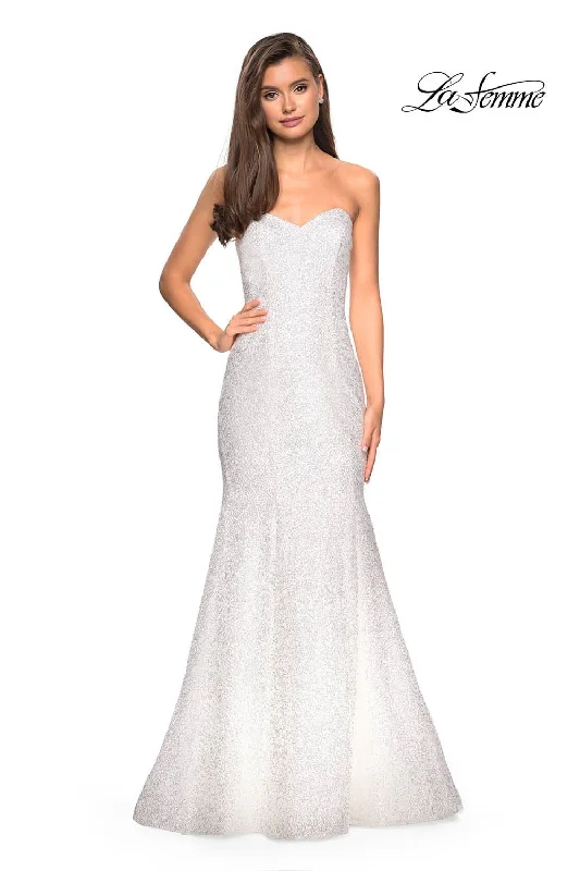 Ruched Satin Dress La Femme 27791 Dress