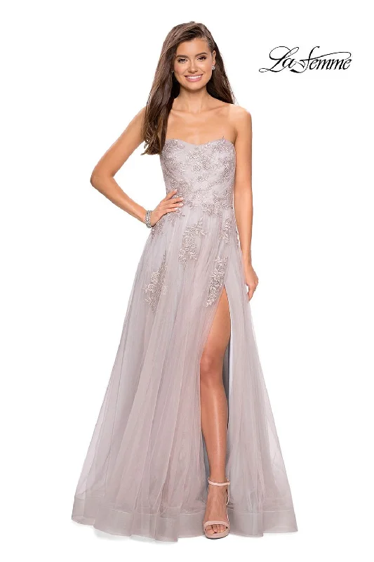 Floral Embroidery Dress La Femme 27803 Dress