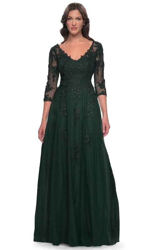 Ball Gown La Femme 30398 - Lace Ornate A-Line Evening Dress