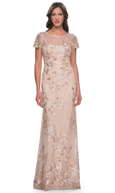 Vivid Color Gown La Femme 30841 - Fitted Sequin Formal Dress