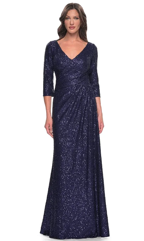 Floral Embroidery Dress La Femme 30879 - Sequin A-Line Formal Dress