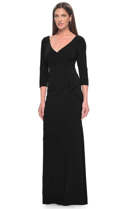 Formal Attire La Femme 30967 - Quarter Sleeve Jersey Evening Dress