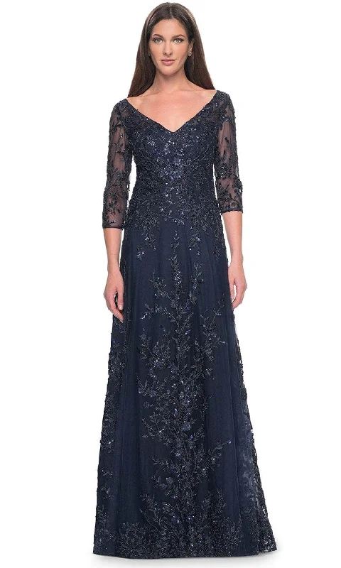 Elegant Beaded Dress La Femme 31719 - Lace Sequin Formal Dress