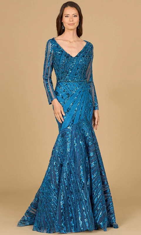 Formal Attire Lara Dresses 29188 - Long Sleeve Embellished Evening Gown