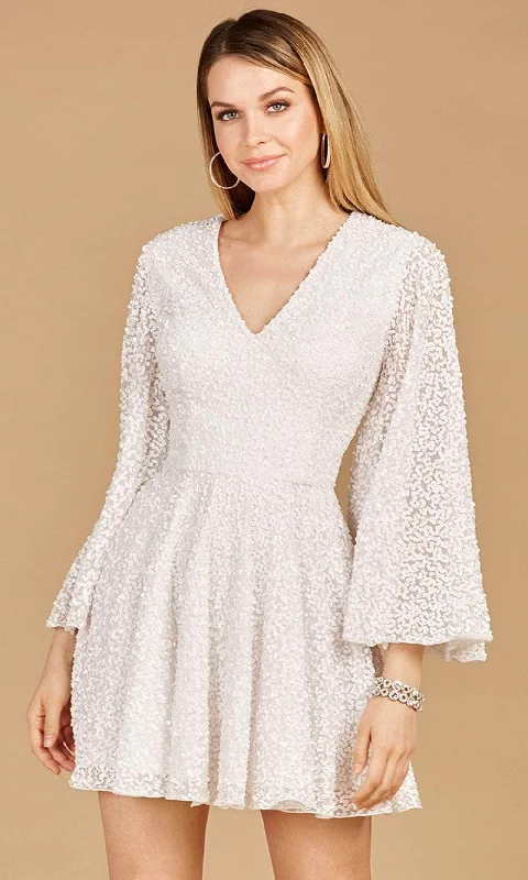 Elegant Gown Lara Dresses 51121 - Long Bell Sleeved Cocktail Dress
