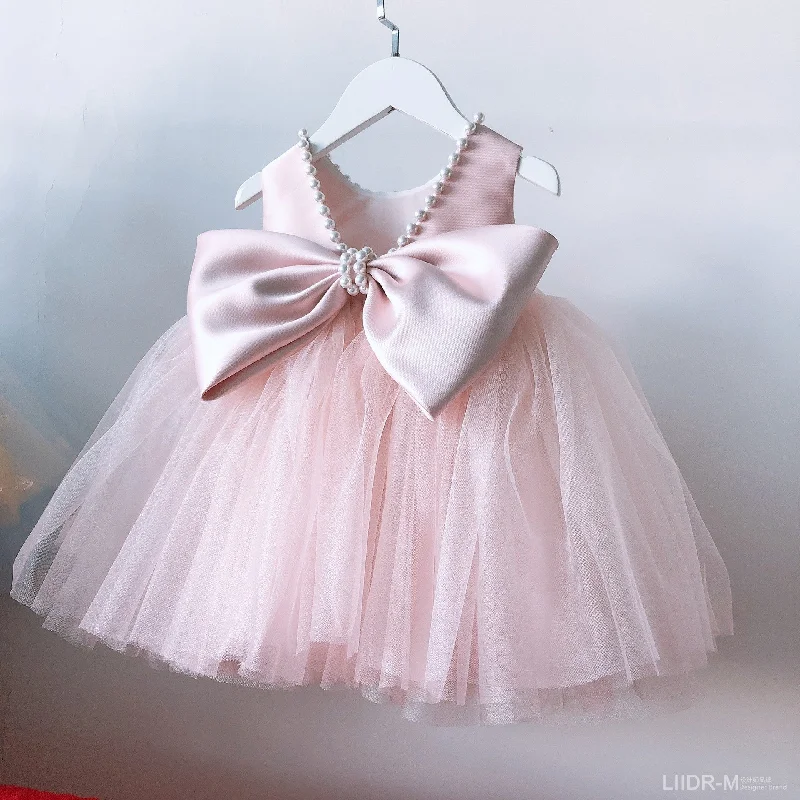 Formal Red Dress Light Pink New Flower Girl Dresses for Wedding With Applique