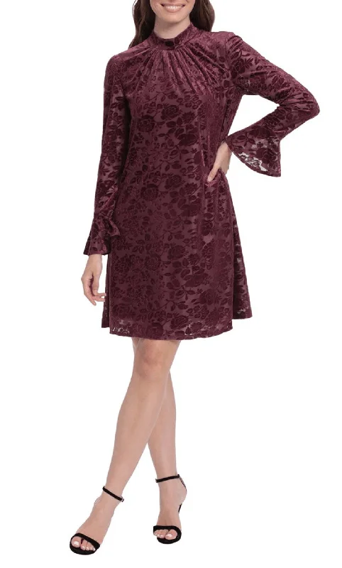 Elegant Wedding Gown London Times T6425M - Velvet Short Floral Dress