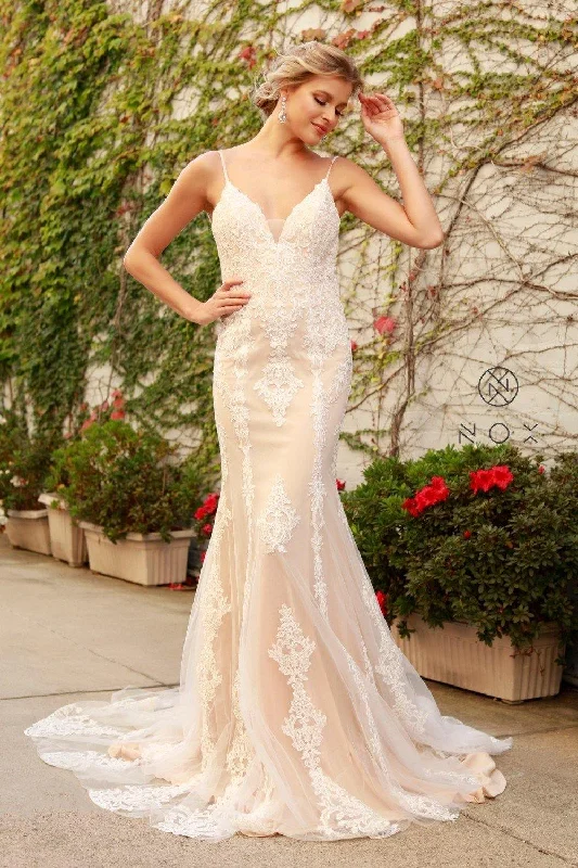 Halter Neck Dress Long Lace Boho Wedding Dress