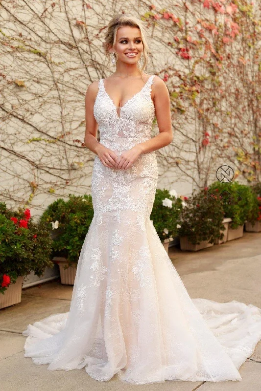 Modern Tulle Dress Long Open Back Wedding Dress