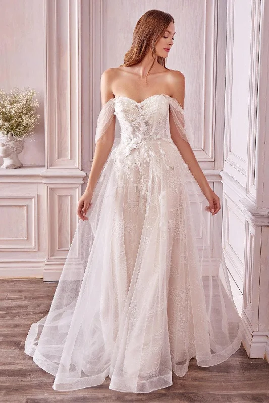 Off-Shoulder Gown Andrea & Leo A0822 Long Off Shoulder Wedding Dress Bridal