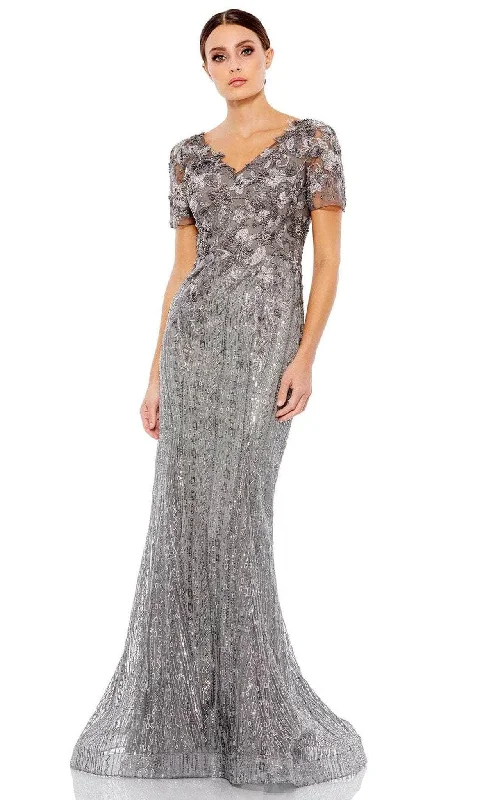 Stunning Party Dress Mac Duggal 20282 - V-Neck Embroidered Evening Gown