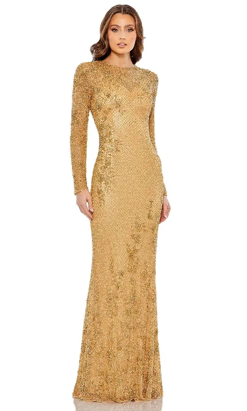 Knee-Length Dress Mac Duggal 5504 - Beaded Lattice Sheath Evening Gown