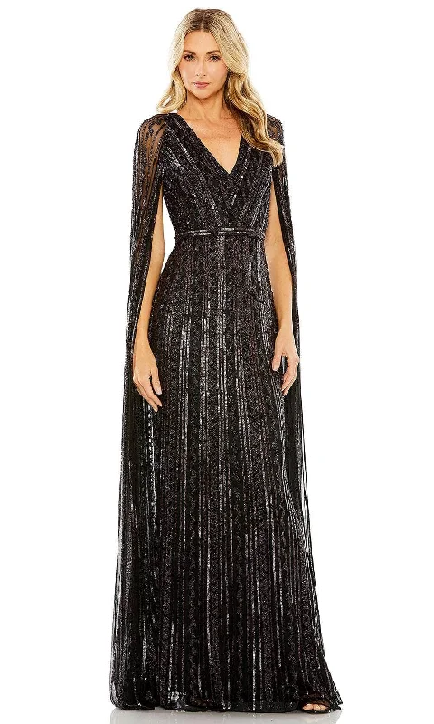 Stunning Party Dress Mac Duggal 5915 - Cape Sleeve Beaded Evening Dress