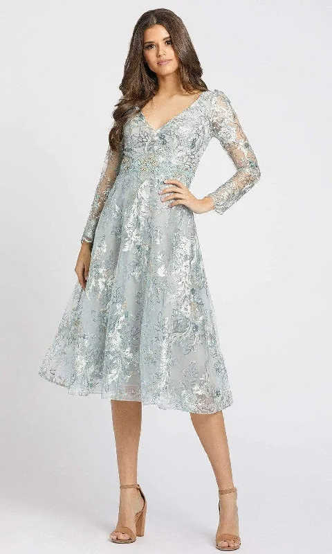 Romantic Evening Gown Mac Duggal - 70230 Sequin Embellished Tea Length Dress