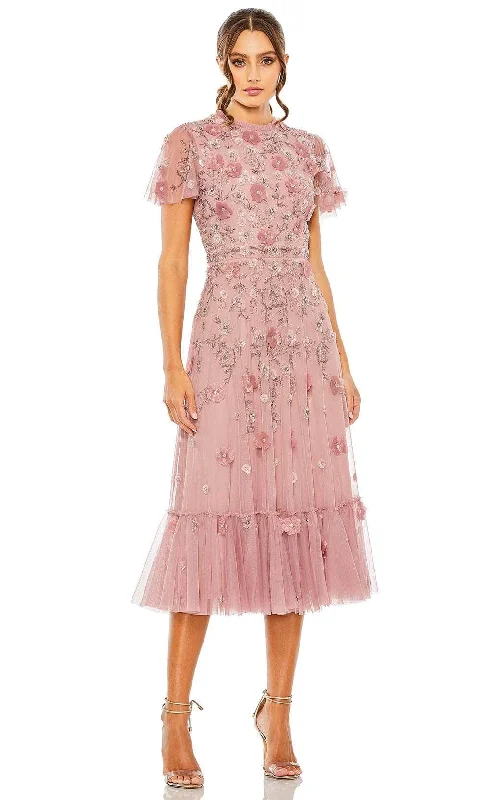 Floral Embroidery Dress Mac Duggal 9212 - Embellished High Neck Dress