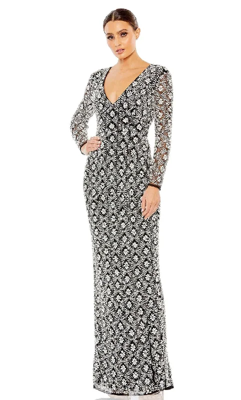 Lush Satin Gown Mac Duggal 93808 - Rhinestone Floral Embellished Gown